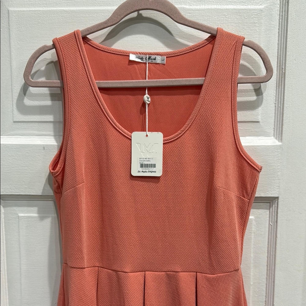 White Mark Coral Sleeveless Dress